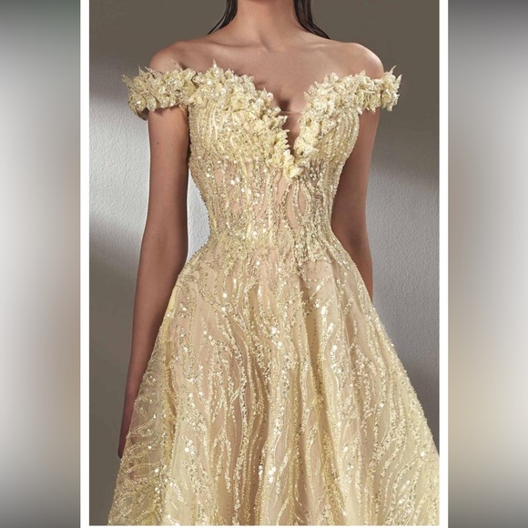 MNM Couture Sparkling Butter Yellow Dress - Picture 7 of 10